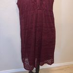a.n.a  maroon lace ruffle front choker office midi dress Photo 2