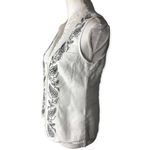 Saint Tropez West  Linen Sleeveless Paisley Print Button Front Shirt Photo 66