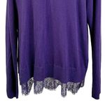 Lane Bryant Sweater 18/20 Purple Boat Neck Long Sleeve Lace Bottom New Photo 10