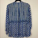 Nic+Zoe  Blue Falling Dots Blouse Long Sleeve Tie Women’s Size Medium Viscose Photo 7