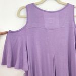 Roaman’s New Cold Shoulder Flutter Sleeve High-Low Hem Tunic Top Purple Size 12W Photo 6