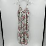 Dentelle Vintage 90s Y2K Floral Satin Slip Dress Nightie Romantic Size Medium White Photo 3