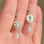 Handmade cat & fish teardrop dangle earrings 🐈🐟 Photo 3