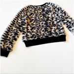 1. State  Eyelash Cheetah Print Cropped Sweater Top Photo 13