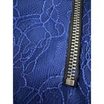 Alice + Olivia Opal Lace Handkerchief Dress Black Blue Size 6 Midi Lace Ruffle Photo 7