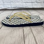 Women’s slip on flip flops navy blue and white sz 7 Photo 8
