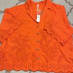 Anthropologie Damson Madder Martina Short Sleeve button down shirt, size medium Orange Photo 1