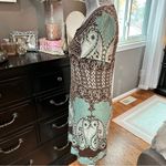 Papillon Boho Paisley Knit Brown Teal Floral Sweater Dress Eclectic Grandpa M Size M Photo 5