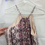 Lavender Brown women's pink geometric print high neck zip‎ lined mini dress S Photo 5