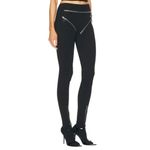 AREA Zipper Brief Leggings in Black Small New Womens Skinny Crystal Pants Photo 2