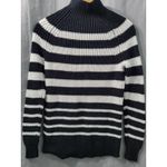Style & Co. Women's Striped Cotton Sweater Navy Blue & White Knit Small Black Photo 3