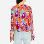 Free People Orange Keepin On Floral Stretch Jersey Slouchy Top SP Photo 4
