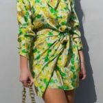 ZARA Retro Satin Wrap Mini Dress Sz XS Photo 0