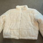 Charlotte Russe Ivory Faux Fur Puffer Jacket Photo 8