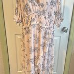 EXPRESS light Pink V-Neck smocked floral ruffled high-low Sundress size XL Photo 0