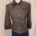 Sharagano Y2K Brown Button Up 3/4 sleeve Blazer Size Small Photo 0