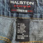 Halston Dark Wash Straight Leg Trouser Jeans PT1437 Size 10 Double Button Blue Photo 5