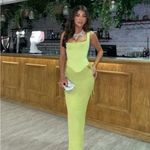 House Of CB HOUSE OF‎ CB 'Rafa' Lime Satin Longline Corset NWOT size XL Photo 8