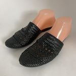 Salt + Umber Black Woven Leather Weaves Mules Slip On Flats Women’s 9 Feminine Photo 8