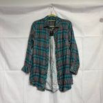 Tolani Collection Teal Gray Plaid Niecy Button Down Sz XXSP NWT Photo 1