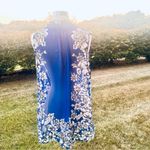 Susan Graver  Blue & White Polyester Sheer Vest Photo 7