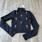 Rue 21 Black Turtleneck with Rhinestone Accents Photo 0