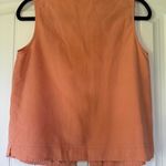 Anna and Frank Silk Sleeveless Collar Button Front Vest Top Peach Size S Photo 5