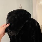 Fabulous Furs Black Hooded Sheared Faux Fur Beaver Anorak Winter Coat Size Small Photo 12