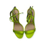 Schutz new  𒀭 Islah Satin + Crystal Heeled Sandals 𒀭Fresh Green [Neon] 𒀭 7.5M Photo 8