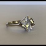 Contemporary Princess Diamond Ring Size 6 Silver Photo 1