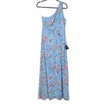 Lulus  Blue Floral One-Shoulder Maxi Dress NWT Size Medium Wedding Guest Dress Photo 1