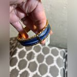 Liz Claiborne Vintage  enamel bracelet w/ gold tone trim. Lovely bangle bracelet Photo 3
