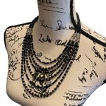 Sonoma  Necklace Fashion Jewelry Black Silver Bead Layered Chunky Bling Statement Photo 1