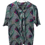 Vintage 90s Paisley Two Piece Set Skirt And Shirt Size Medium Early 90s Photo 1