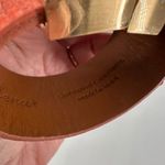 Leighelena Womens Genuine Leather Stingray Wide Jigsaw Cuff Bracelet Orange Tan Photo 5