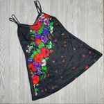 Vintage Val mode lingerie floral black baby doll dress sleepwear nightgown s Photo 4