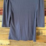 W5  Blue‎ Ribbed Collar Top Size Medium Photo 5
