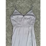 Gianni Bini NWT Fringe Wrap Midi Prima Dress Pebble Purple Flapper Nightlife S Photo 4