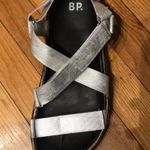 BP NWOT Chunky Platform Gage Silver Shiny Chaco Strappy Vintage Y2k Pewter Photo 3