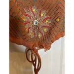 Free People  NEW Brown Embroidered Square Neck  Blouse XS SEE DESCRIPTION Photo 3