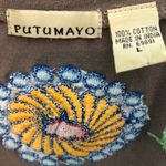 Putumayo Taupe Embroidered Tee Raw Hems Large Photo 1
