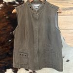 Christopher & Banks  Women Denim Vest Brown Sz L Cotton Blend Western Layering Photo 1