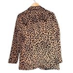 ASTR  Blazer Long Open Front Jacket Black & Tan Animal Print Women’s Size Small Photo 2