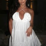 ZARA  dress mini Boho floral ruffle Poplin flowy cotton white summer vacation  Photo 2