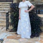 Rickie Freeman for Teri Jon Ivory Floral Maxi Dress White Size 8 Photo 3