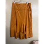 Anthropologie  Maeve Cosima Flouce Faux Suede Midi High Low skirt, size 14 Photo 1