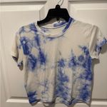 Lululemon  Athletica White and Blue Crop T-Shirt Photo 0