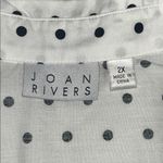 Joan Rivers  Size 2X White - Black Polka Dot Button Down Tunic Shirt w/ Pockets Photo 3