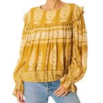 M.A.B.E. Apparel Athena Boho Blouse Top Sz. M Yellow Size M Photo 4