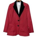 Racil Suit Jacket Virgin Wool 2 Button Jacket Red Black Blazer Size Fr. 36 US 4 Photo 0